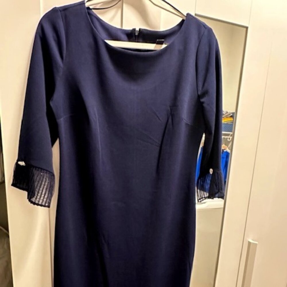 Elegant Navy Blue Dress by SLNY Size 8